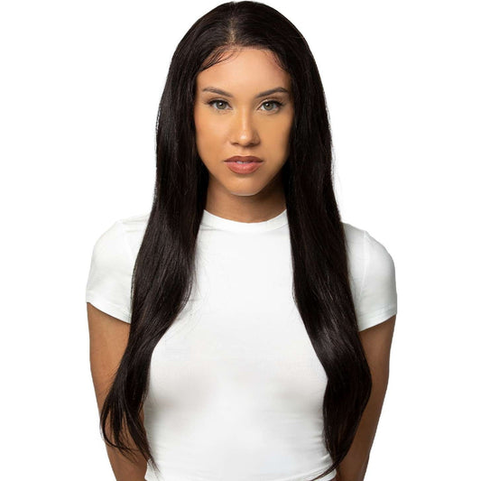 Bare Beauty - Human Hair Wig With T-Part Lace Straight 18 Inch #Natural Color