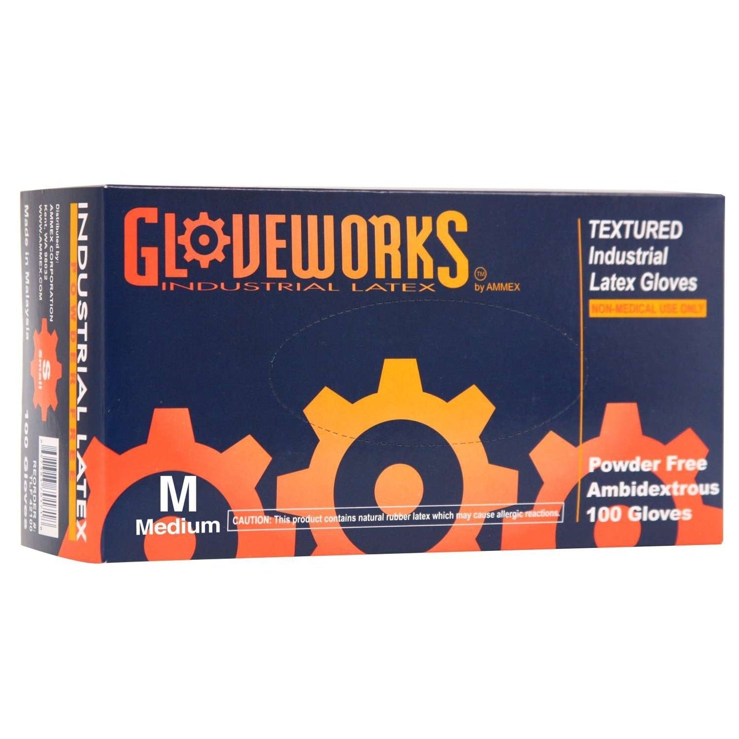 Gloveworks Latex Powder Free Gloves 100 Pieces Medium